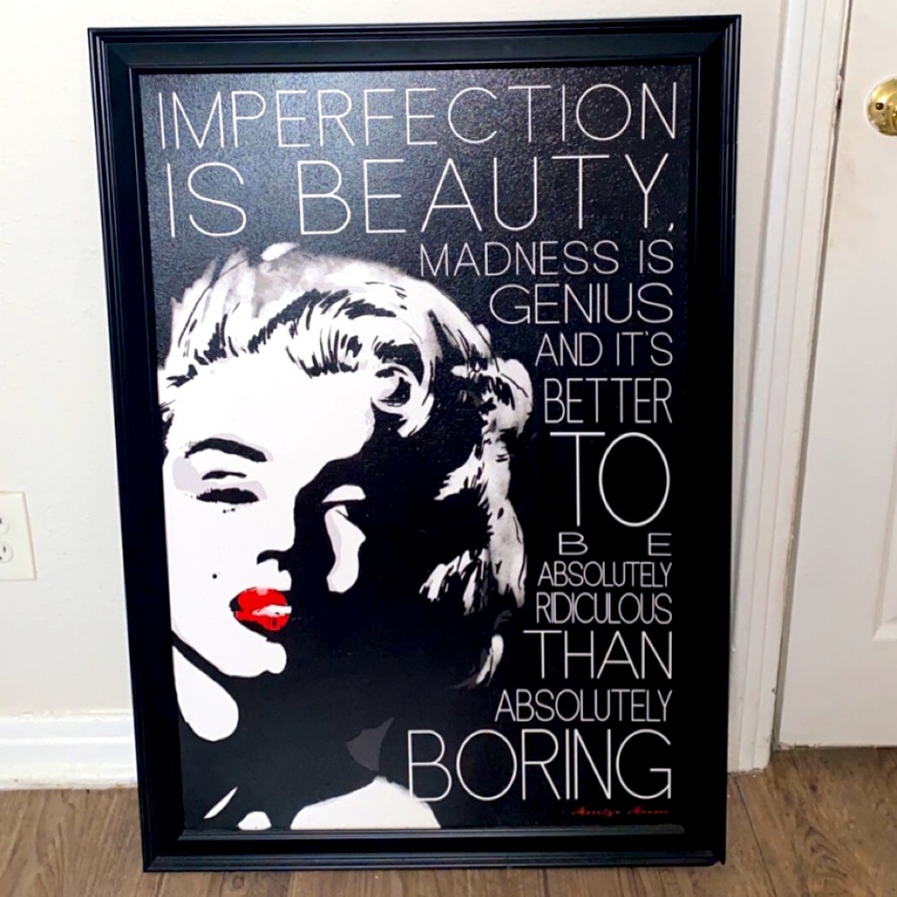Framed Marilyn Monroe poster